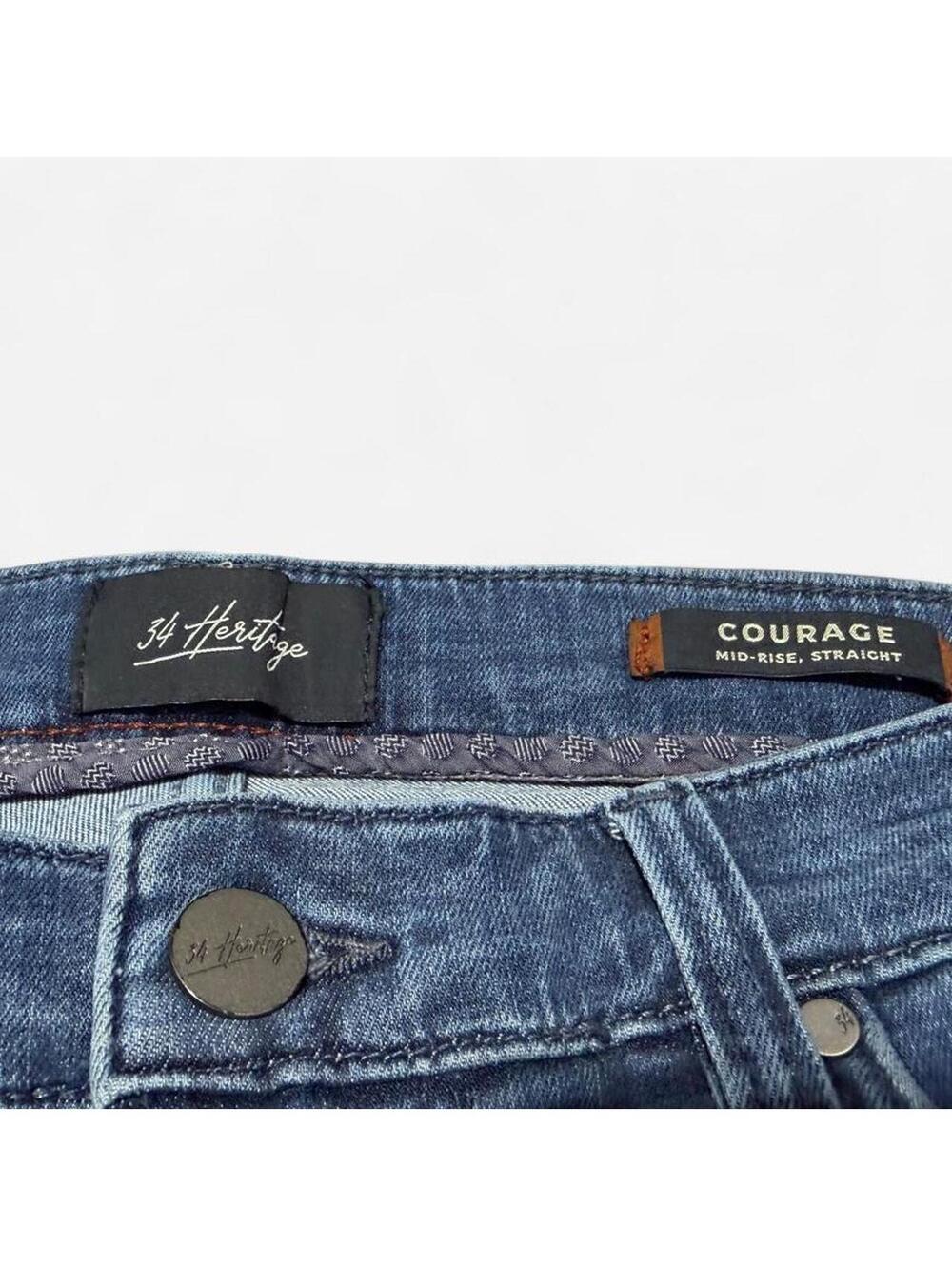 34 Heritage Courage Mid Rise Straight Leg Jeans Navy Blue W32 L34